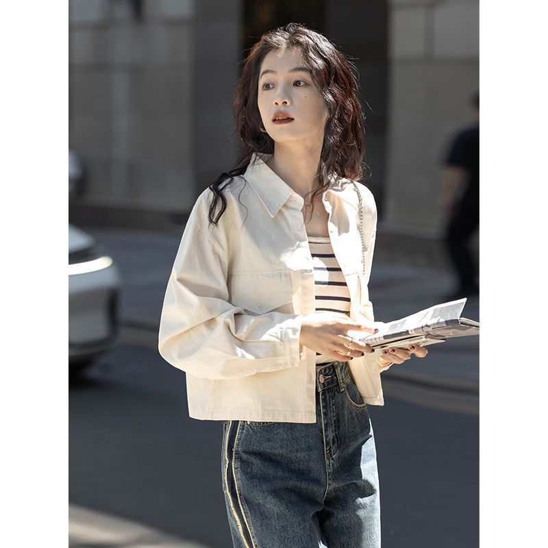 Coat Design Sense Hong Kong Style Top Vintage Long Sleeve Shirt