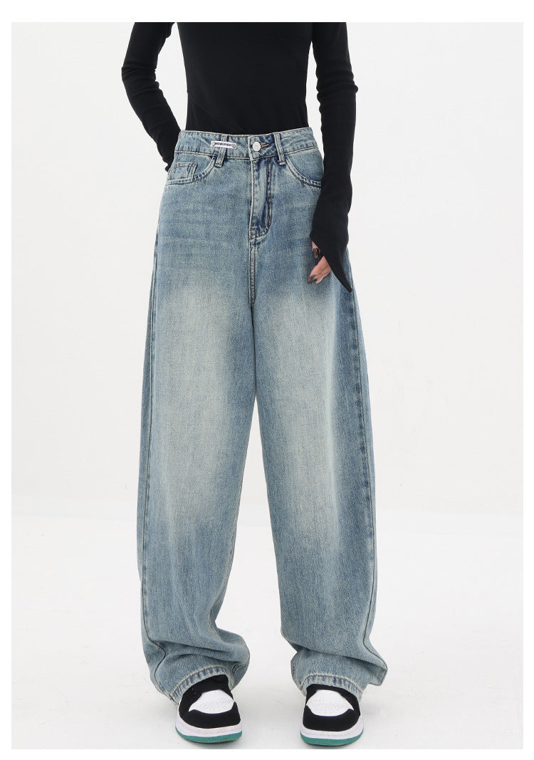 Women's Wide-leg Jeans Loose High Waist Straight Pants