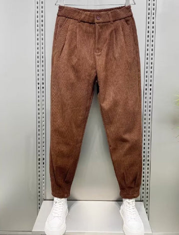 Corduroy Ankle Banded Pants Men's Cropped Casual