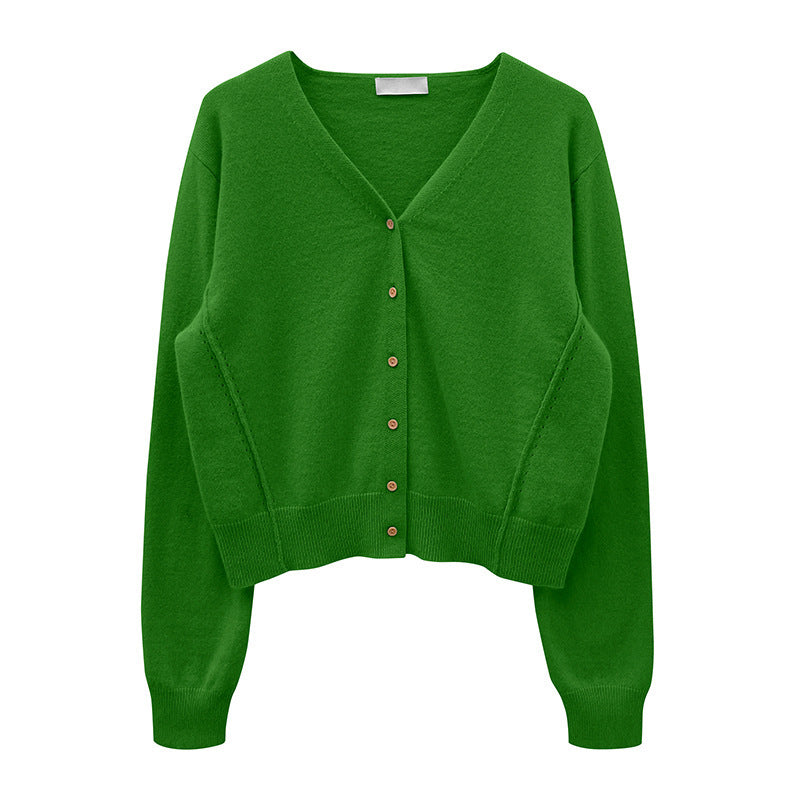 Women's V-neck All-match Casual Knitted Cardigan