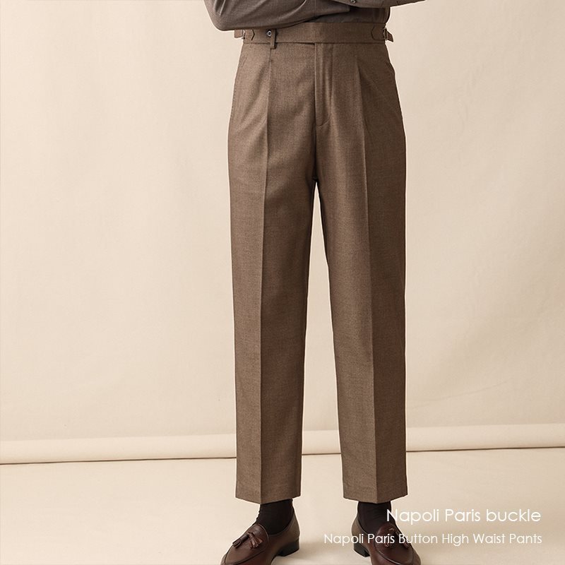 High Waist Suit Pants Men's Spring And Summer Straight