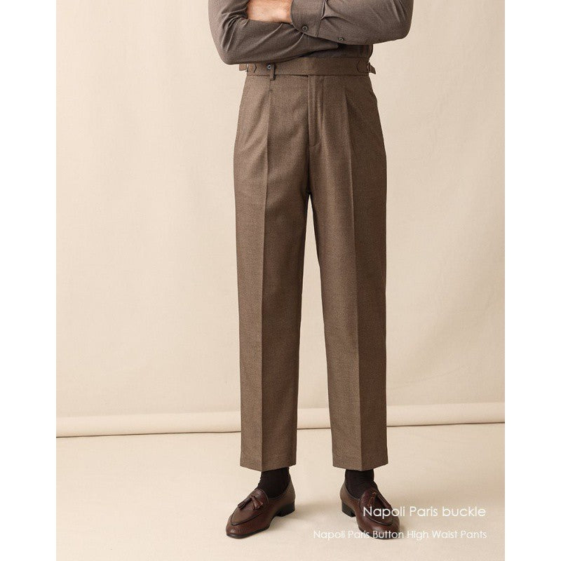 High Waist Suit Pants Men's Spring And Summer Straight