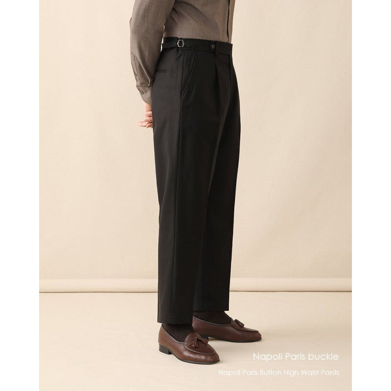 High Waist Suit Pants Men's Spring And Summer Straight