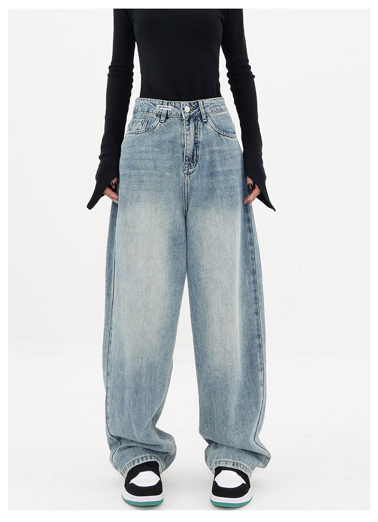 Women's Wide-leg Jeans Loose High Waist Straight Pants