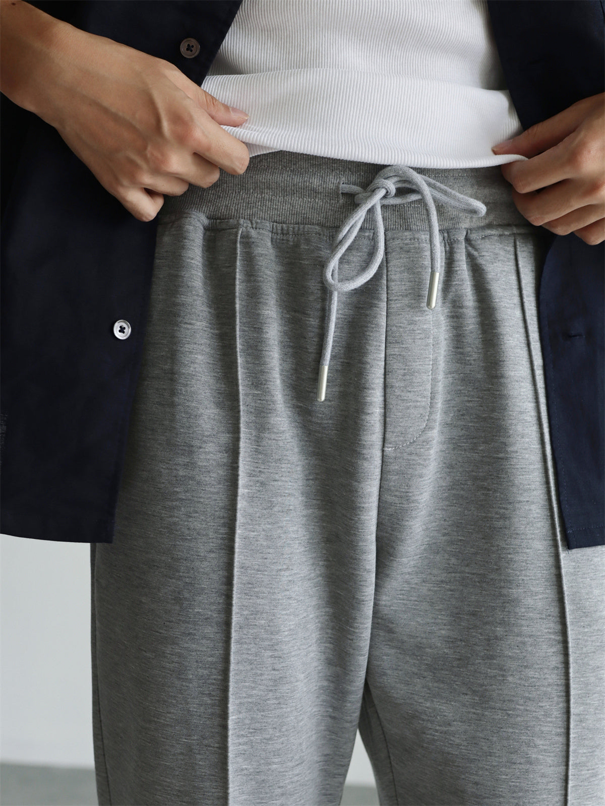 Female Simple Drawstring Loose Casual Sweatpants