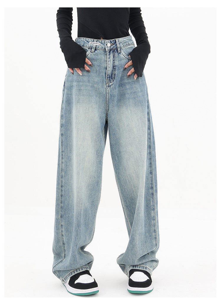 Women's Wide-leg Jeans Loose High Waist Straight Pants