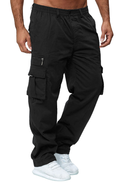 Multi-Pocket Loose Straight Cargo Pants