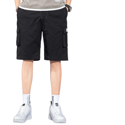 Versatile Multi-Pocket Drawstring Cargo Shorts