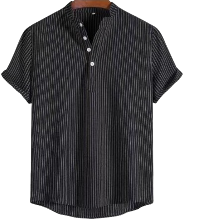 Collar Striped Short Sleeve Shirt