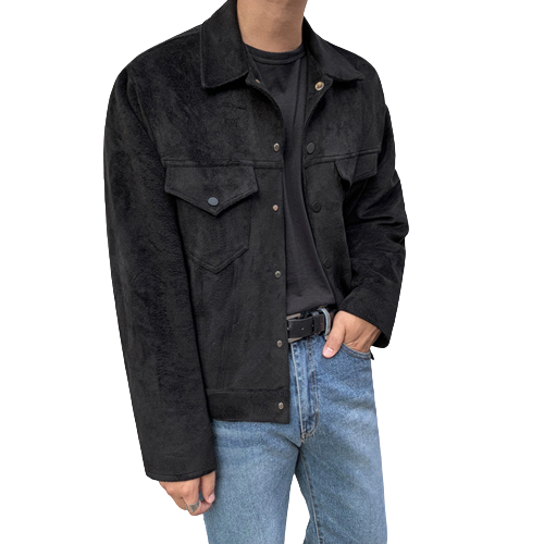 Retro Slim-Fit Suede Jacket