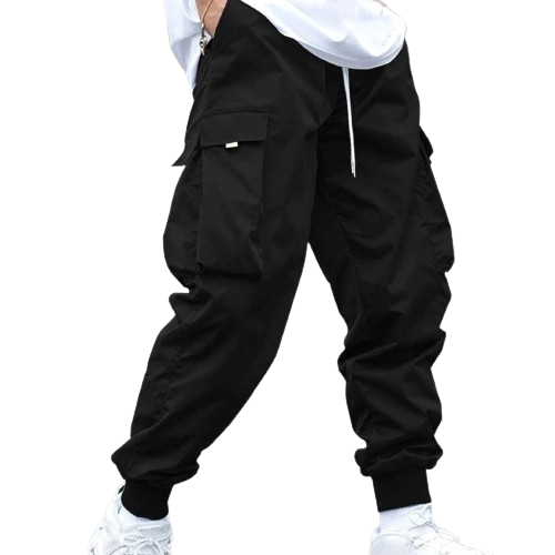 Flap Pocket Drawstring Cargo Pants