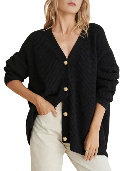 Solid Cardigan Sweater