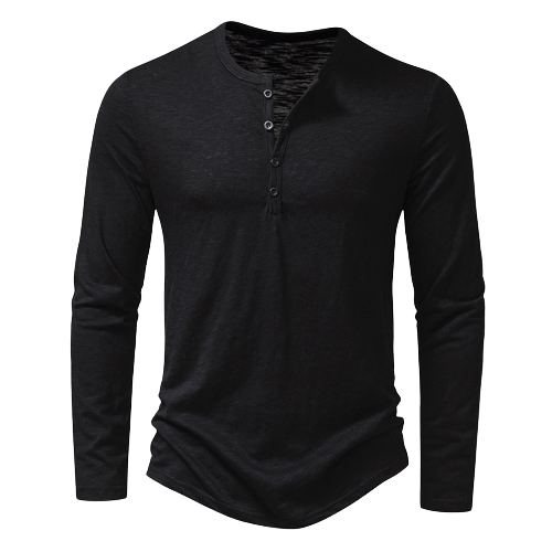 Henry Collar Long Sleeve T-Shirt