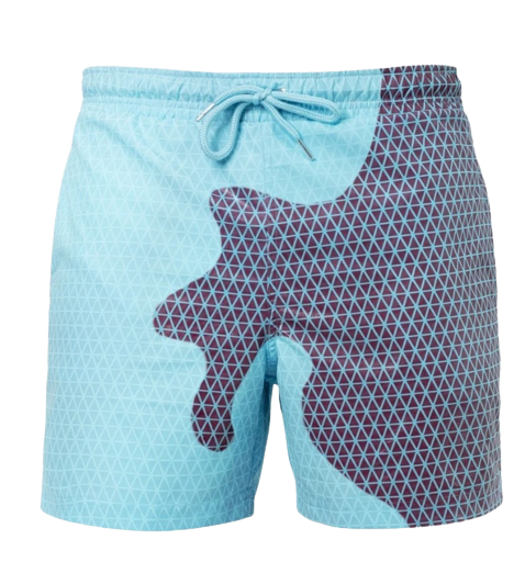 Temperature-Sensitive Watercolor Beach Shorts