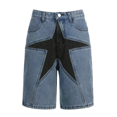 Five-Pointed Star Demin Shorts