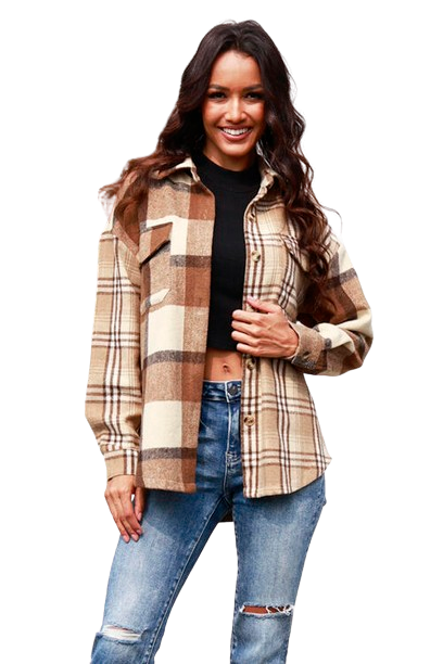 Plaid Long Sleeve Over Coat