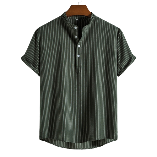 Collar Striped Short Sleeve Shirt