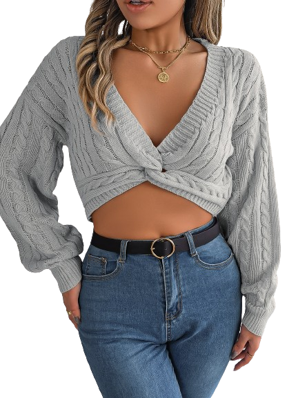 Knot V-Neck Sweater