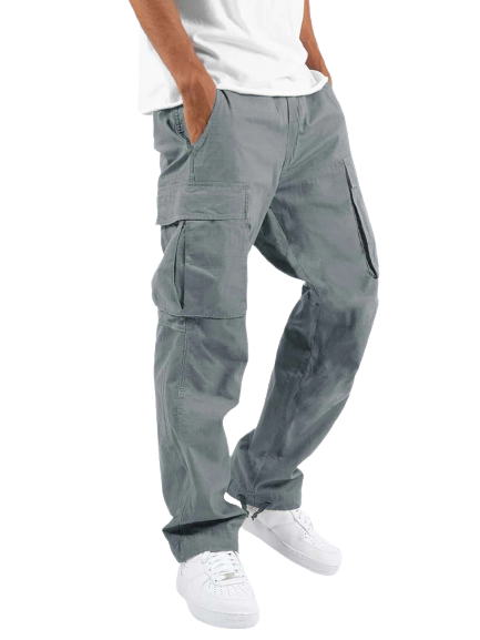 Multi-Pocket Drawstring Workwear Pants