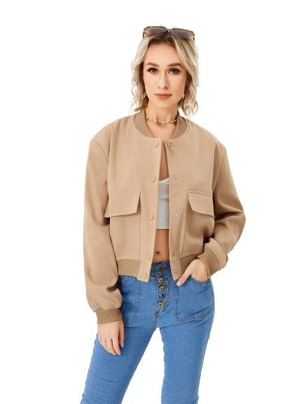 Lightweight Cropped Bomber Jacket