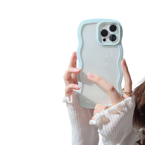 Wave Border Solid Color Phone Case