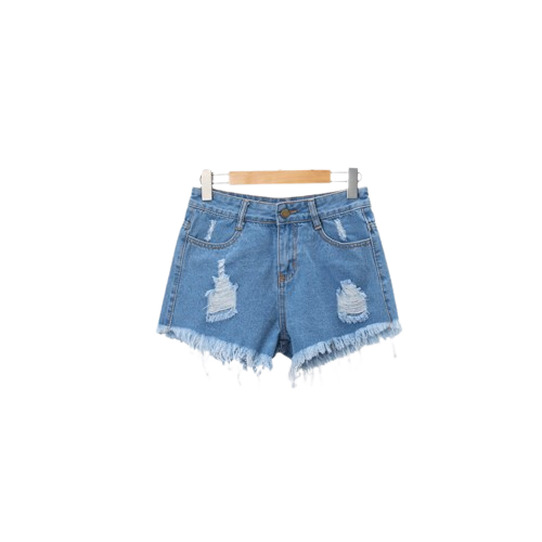 High Waist Wide-leg Denim Shorts