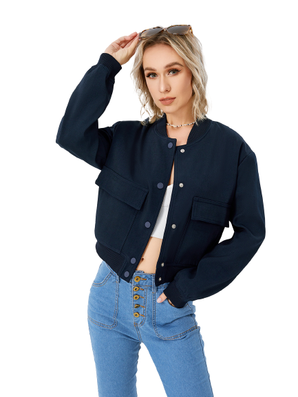 Lightweight Cropped Bomber Jacket