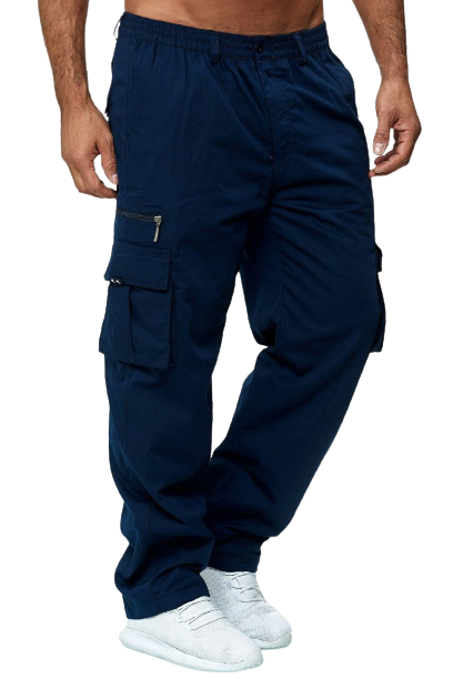 Multi-Pocket Loose Straight Cargo Pants