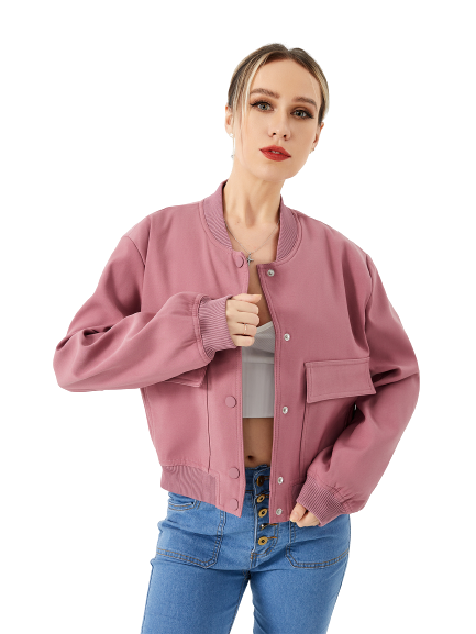 Lightweight Cropped Bomber Jacket