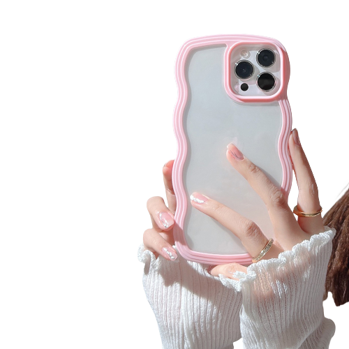 Wave Border Solid Color Phone Case