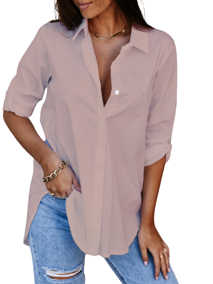 V-Neck Long Sleeve Shirt