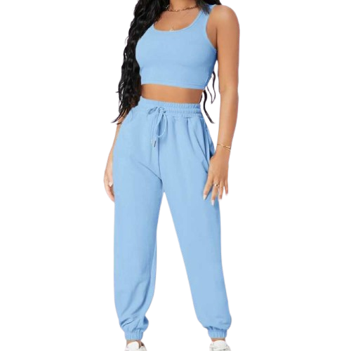 Knitted Vest High Waist Suit