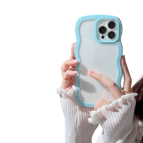 Wave Border Solid Color Phone Case