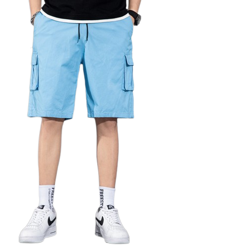 Versatile Multi-Pocket Drawstring Cargo Shorts