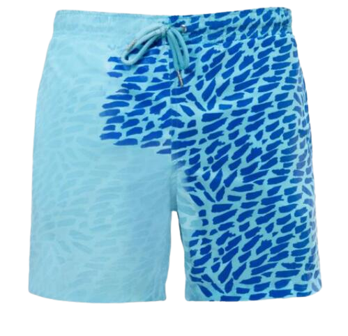 Temperature-Sensitive Watercolor Beach Shorts