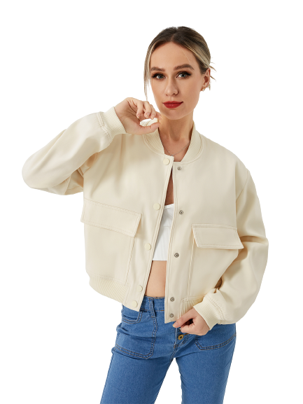 Lightweight Cropped Bomber Jacket