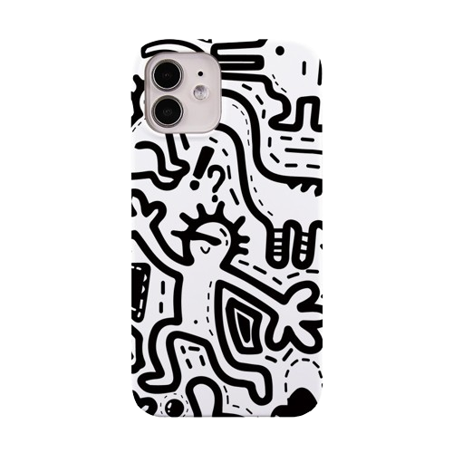 Black Line Graffiti Phone Case