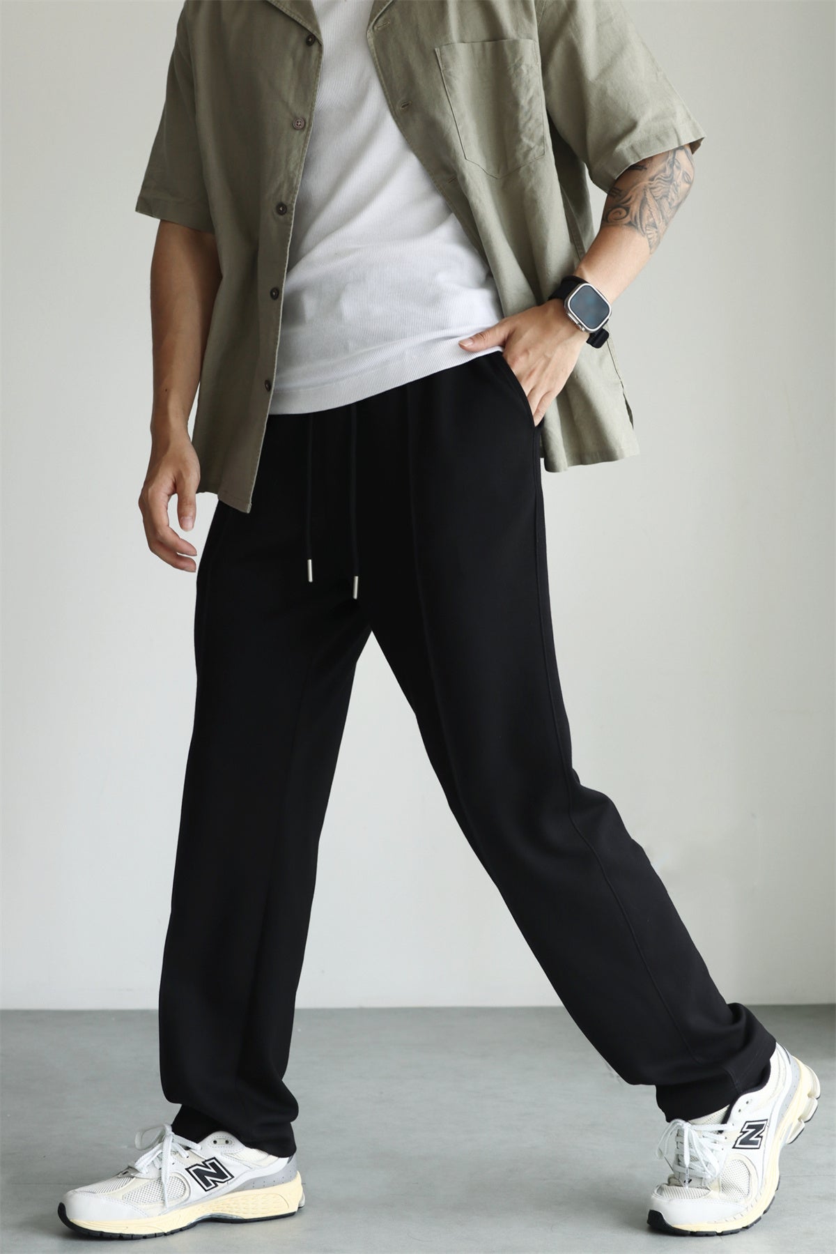 Female Simple Drawstring Loose Casual Sweatpants