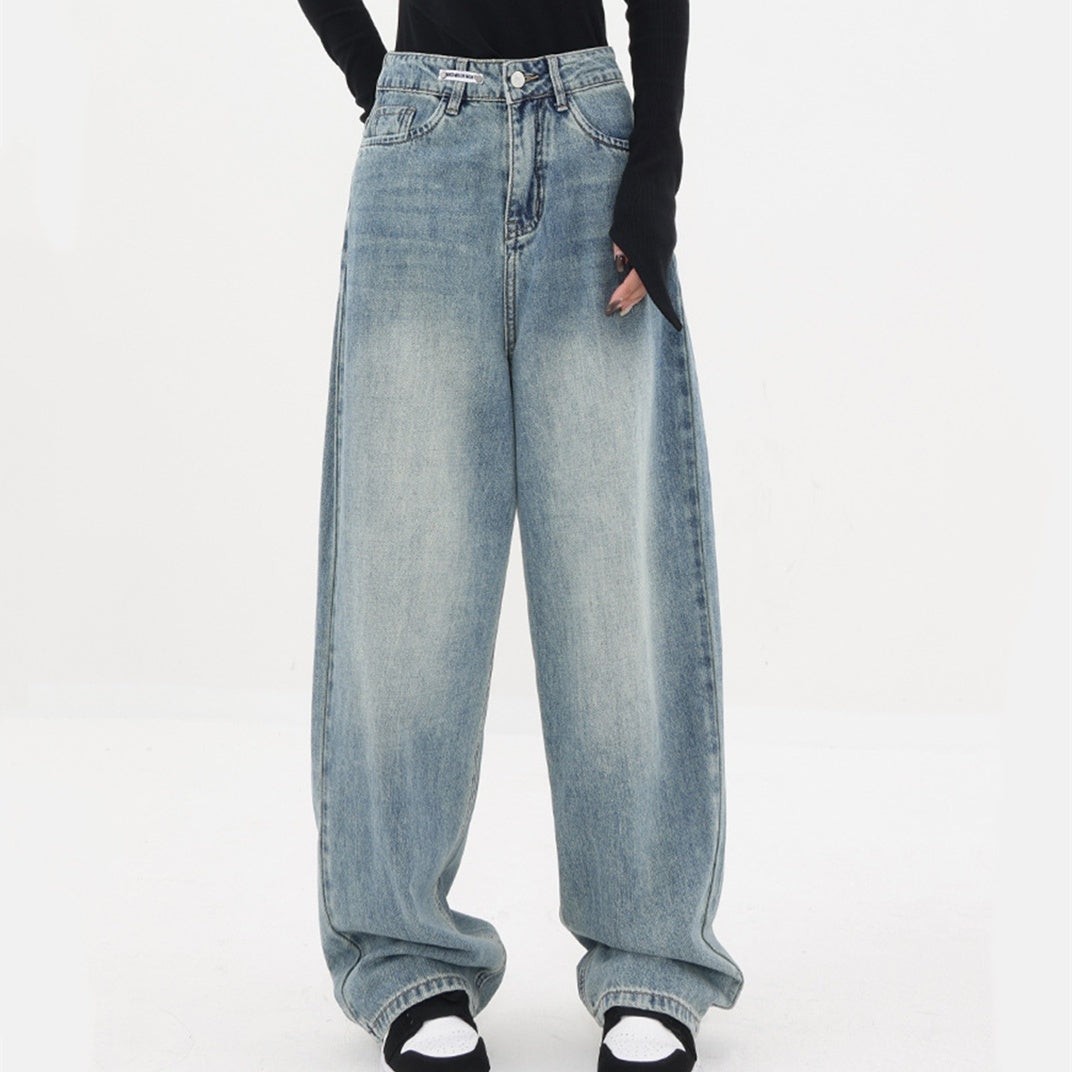 Women's Wide-leg Jeans Loose High Waist Straight Pants