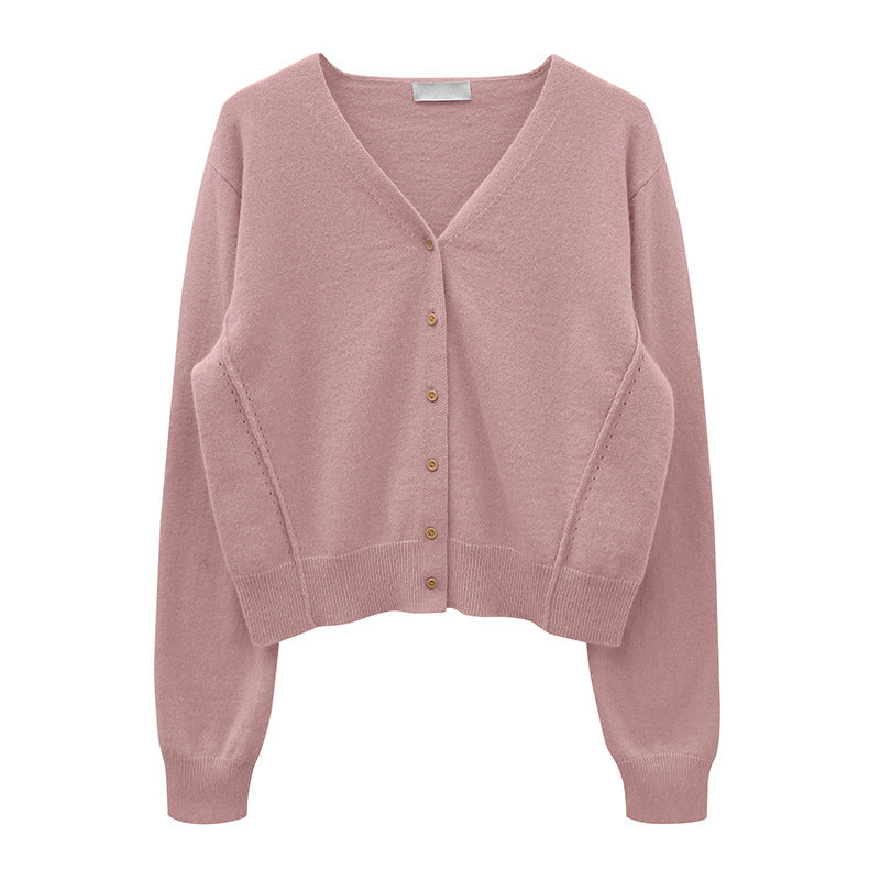 Women's V-neck All-match Casual Knitted Cardigan